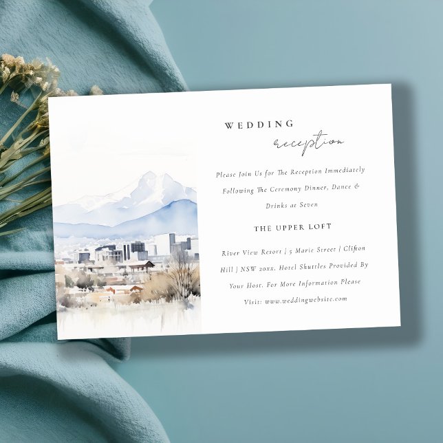 Salt Lake City Utah Watercolor Wedding Reception Enclosure Card (Creator Uploaded)
