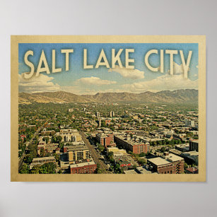 Salt Lake City Vintage Travel Poster
