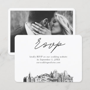 Salt Lake City Wedding Minimalist Sketch RSVP Enclosure Card