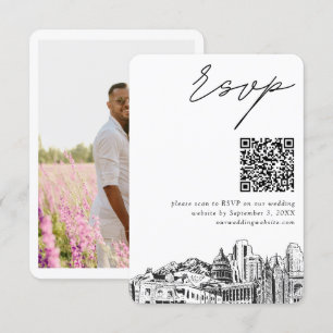 Salt Lake City Wedding RSVP QR Code Small Enclosure Card