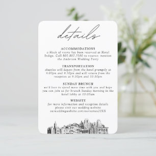 Salt Lake City Wedding Small Vertical Details Enclosure Card