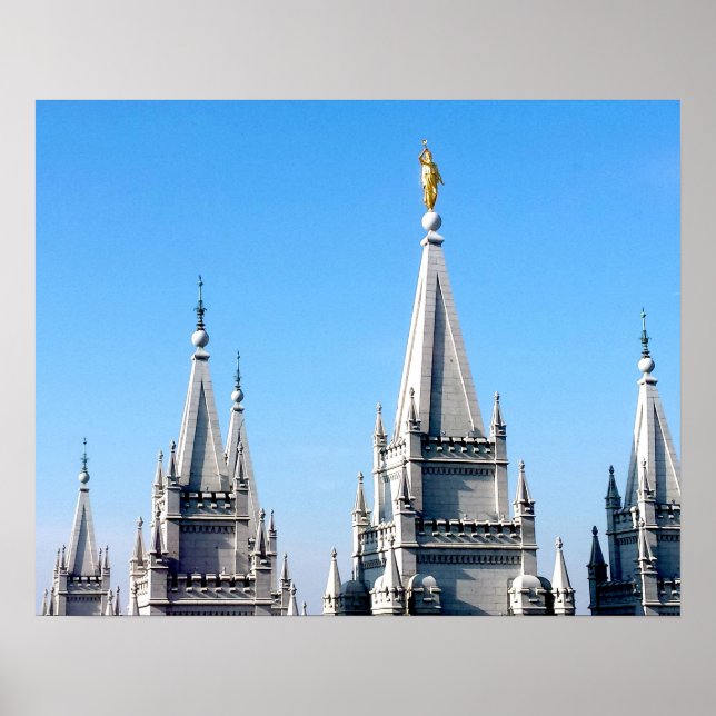 salt lake temple angel moroni lds mormon poster (Front)