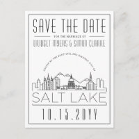 Salt Lake Wedding | Stylised Skyline Save the Date