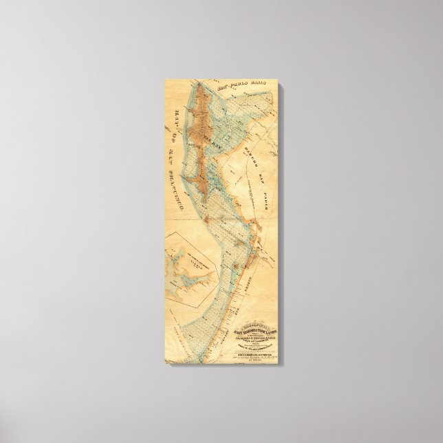 Salt marsh and tide lands map canvas print (Front)