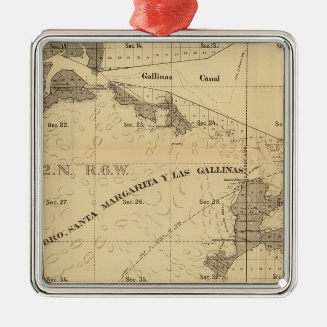 Salt marsh and tide lands metal tree decoration (Front)