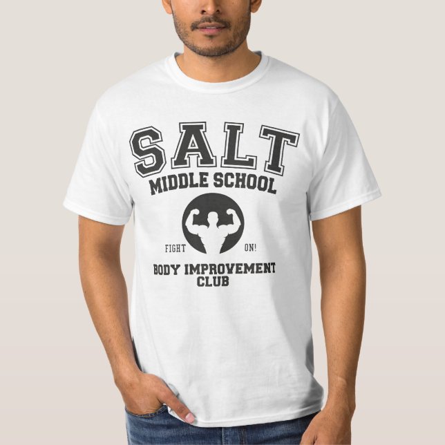 "  Salt Middle School Body Improvement Club Ringer T-Shirt (Front)