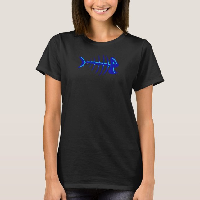 Salt Ocean Fish Bone Skeleton beach tee shirt (Front)