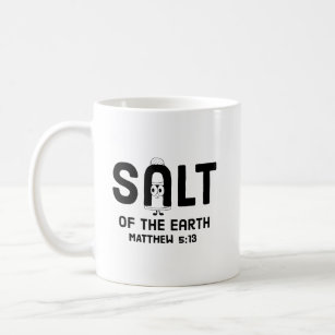 Salt of the Earth Bible Verse Black Typography Coffee Mug