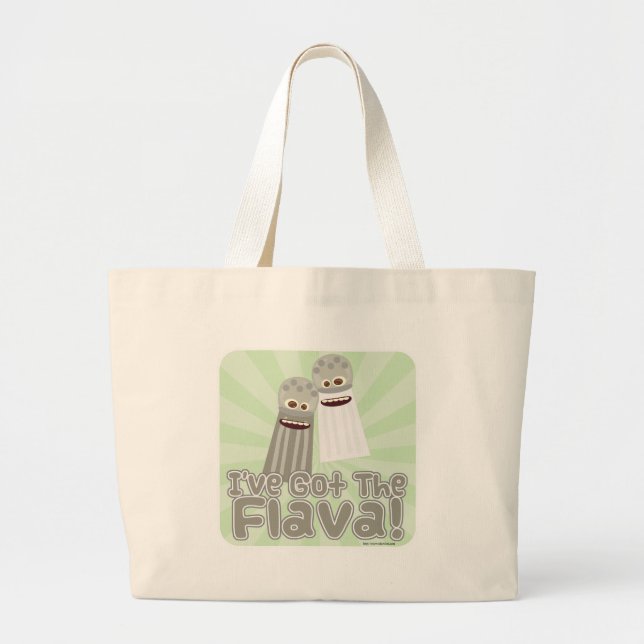 Salt Pepper Flavorful Friends Cute Flava Toon Large Tote Bag (Front)