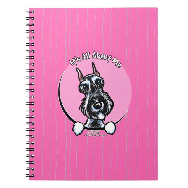 Salt Pepper Schnauzer IAAM Spiral Notebook (Front)