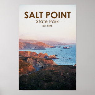 Salt Point State Park California Watercolor  Poster