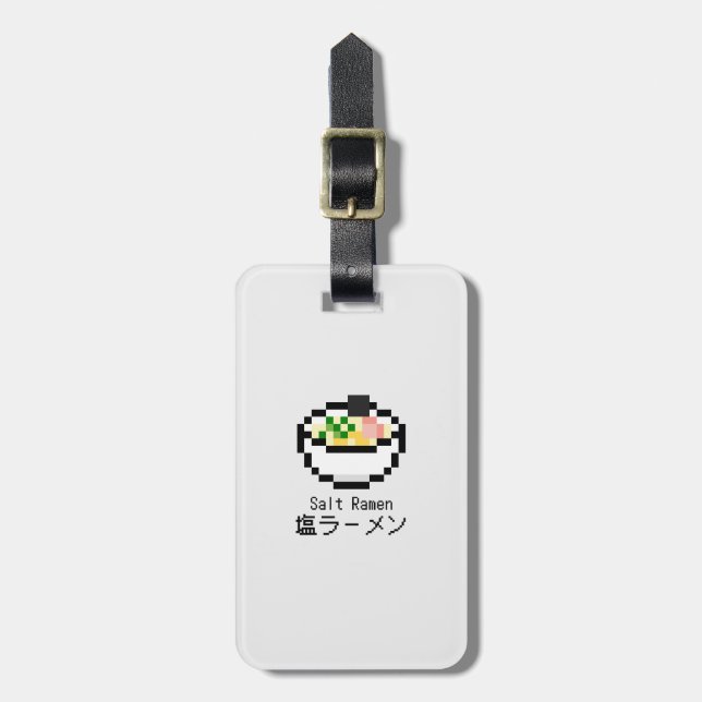 Salt Ramen Retro Pixel Art Luggage Tag (Front Vertical)