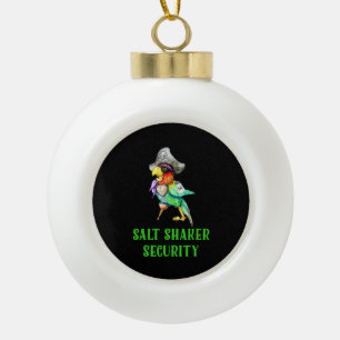 Salt shaker security ceramic ball christmas ornament