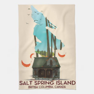 Salt Spring Island British Columbia Canada Tea Towel