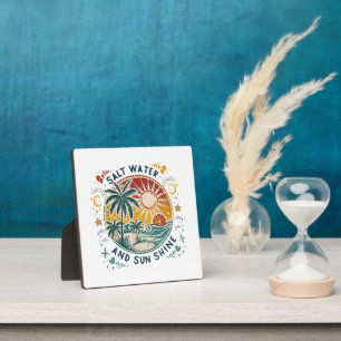Salt Water and Sun Shine Vintage Tropical Beach Plaque