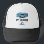 Salt Water Heals Everything Beach Lovers Gift Trucker Hat<br><div class="desc">Salt Water Heals Everything Beach Lovers Gift Blue Sea Waves Ocean Quotes Summer Vacation 
Funny Shirt For Womens Men And Kids</div>
