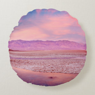 Salt Water Lake, Badwater, Death Valley Round Cushion