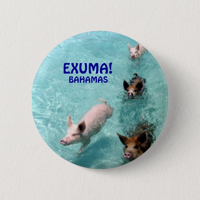 Salt Water Swimming Pigs button (Front)