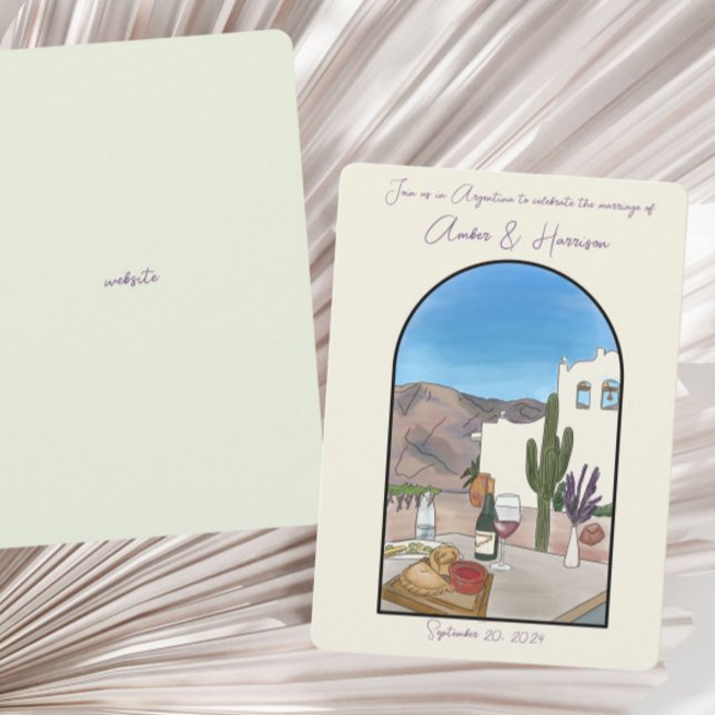 Salta Argentina watercolor Wedding Save The Date Invitation (Creator Uploaded)