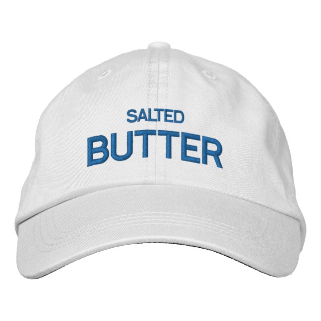Salted Butter  Embroidered Hat (Front)