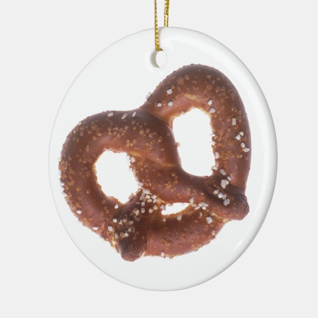 Salted Pretzel Ceramic Tree Decoration (Left)