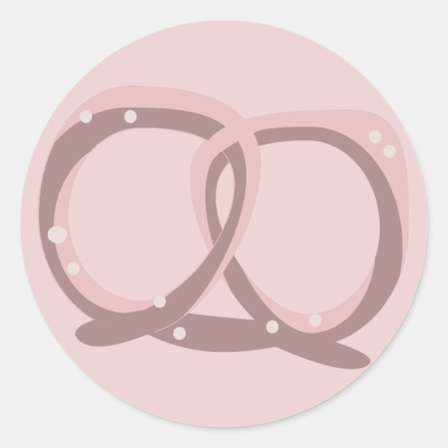 Salted Pretzel Twist Birthday Party  Classic Round Sticker (Front)