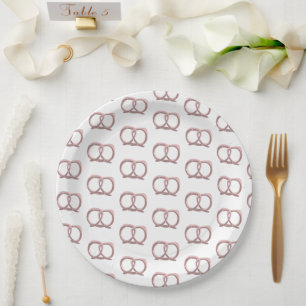Salted Pretzel Twist Pattern Party  Paper Plates