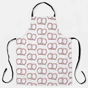 Salted Pretzel Twist Pattern Pink Kitchen Apron