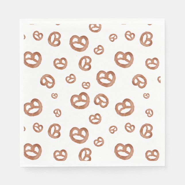 Salted Soft Watercolor Pretzel Pattern Napkin (Front)