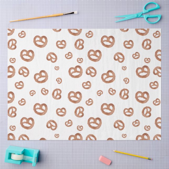Salted Soft Watercolor Pretzel Pattern Tissue Paper (Craft)