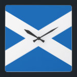Saltire ~ Flag of Scotland Square Wall Clock<br><div class="desc">Flag of Scotland,  also known as the Saltaire,  featuring the Cross of Saint Andrew.</div>