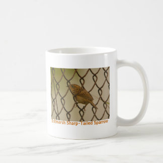Saltmarsh Sharp-Tailed Sparrow fence 2, Birdwat... Coffee Mug
