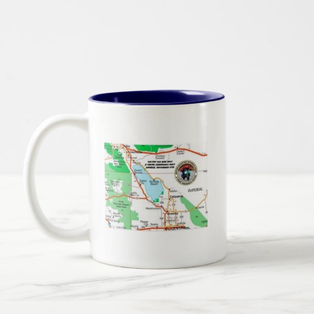SALTON SEA 660 X-TREME MOTOR-SCOOTER ENDURANCE Two-Tone COFFEE MUG (Left)