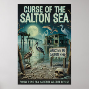 Salton Sea Haunted Desert Wildlife Refuge Gothic Poster