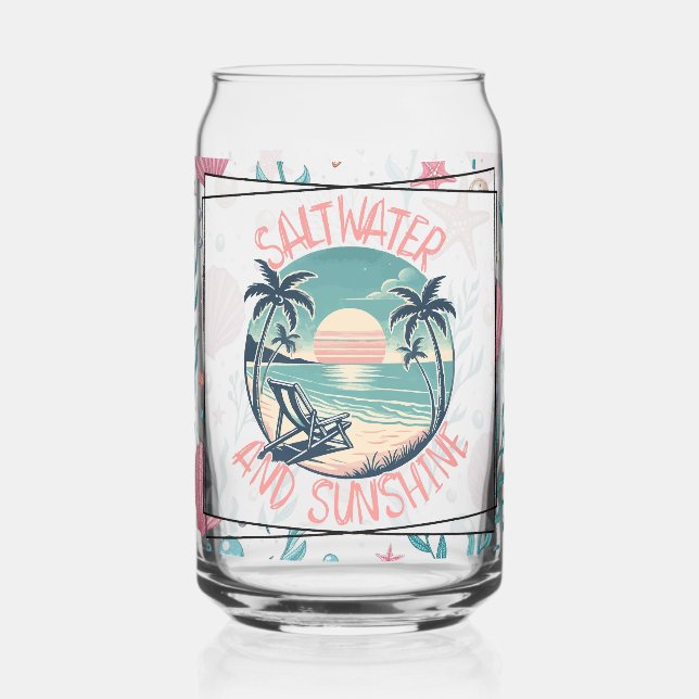 Saltwater and Sunshine Can Glass (Left)