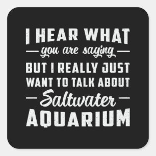 Saltwater Aquarium Aquatic Fish Tank Aquarist Square Sticker