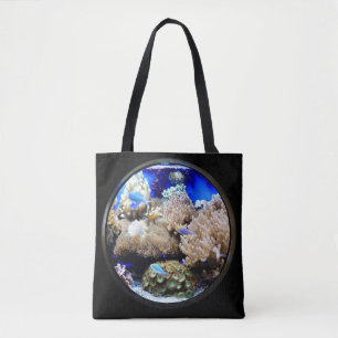 Saltwater aquarium tote bag
