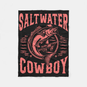 Saltwater Cowboy Fishing Fleece Blanket