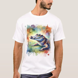 Saltwater Crocodile 130724AREF103 - Watercolor T-Shirt