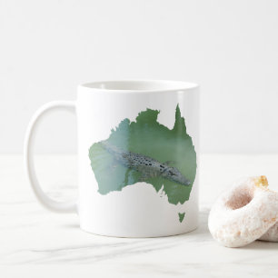 Saltwater Crocodile Croc Australia Shape Green Coffee Mug