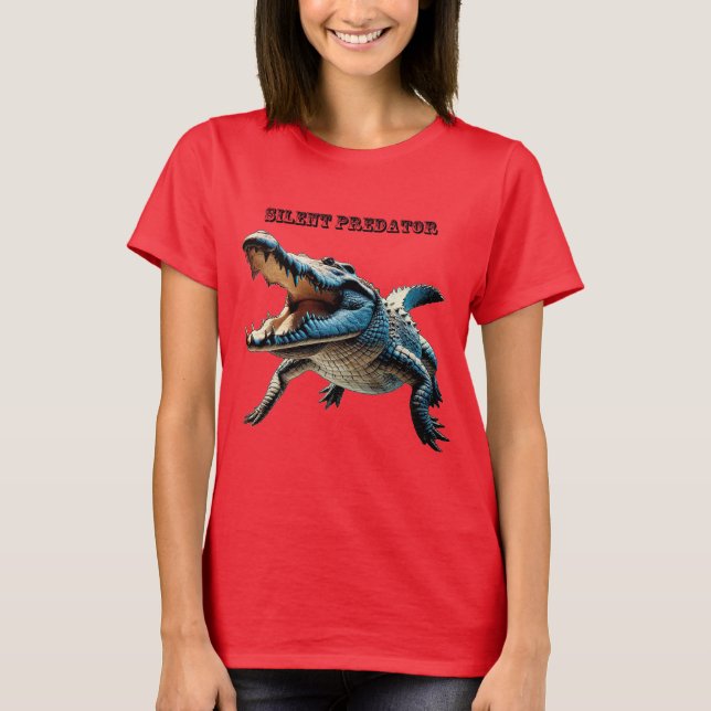 Saltwater Crocodile Underwater with Open Mouth URM T-Shirt (Front)