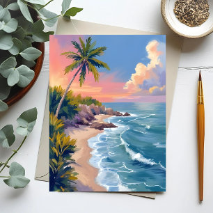Saltwater Daydream   Ocean Coast Watercolor Sea Postcard