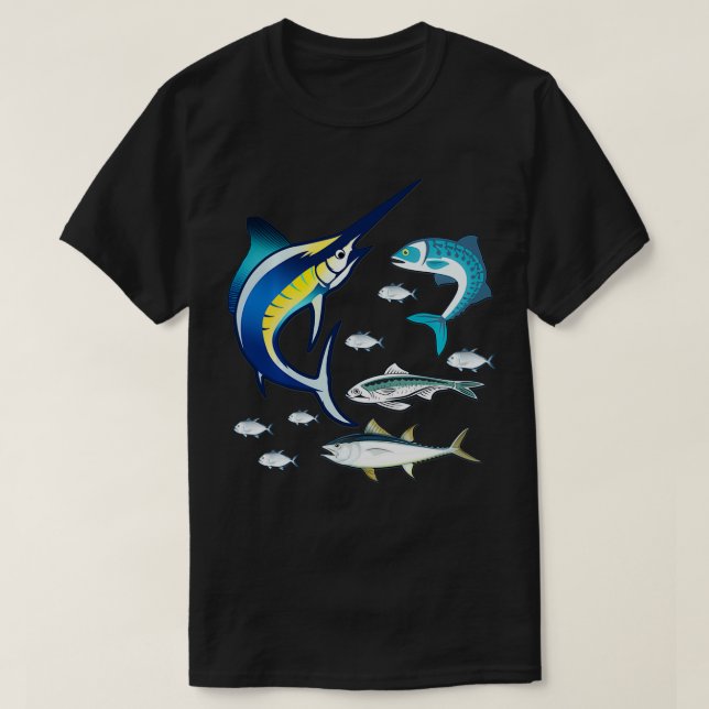 Saltwater Fish Swordfish Mahi Tuna Kingfing Atlant T-Shirt (Design Front)