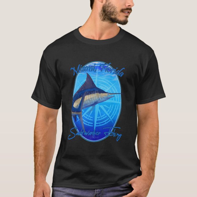 Saltwater Fishing Miami Florida Offshore Fish T-Shirt (Front)
