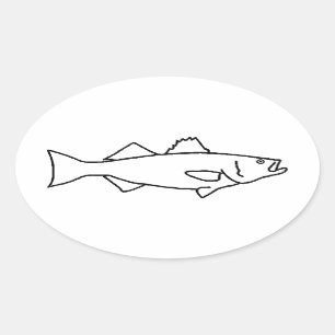 Saltwater Fishing - Striped Bass Oval Sticker