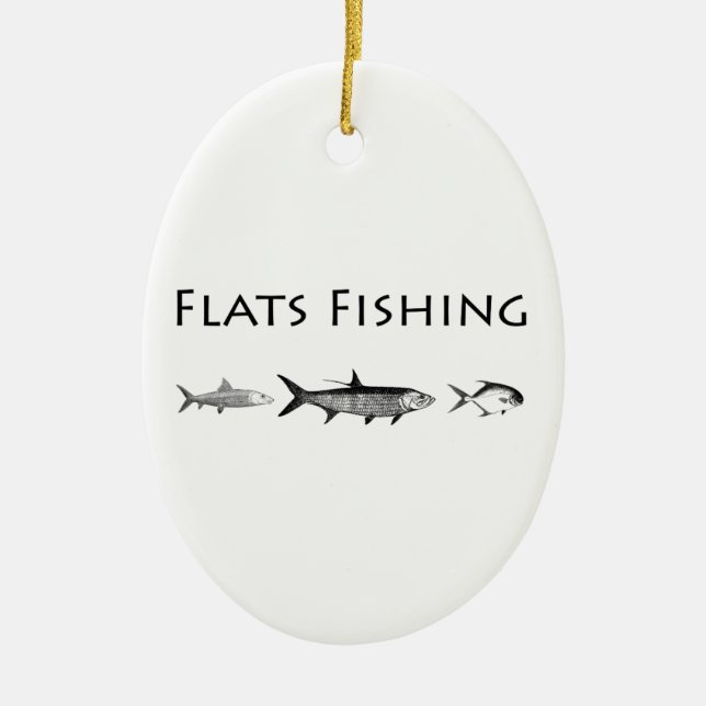 Saltwater Flats Fish Species Ceramic Tree Decoration (Front)