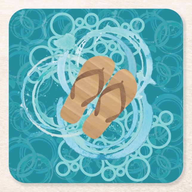 Saltwater Sandals Paper Coaster (Front)