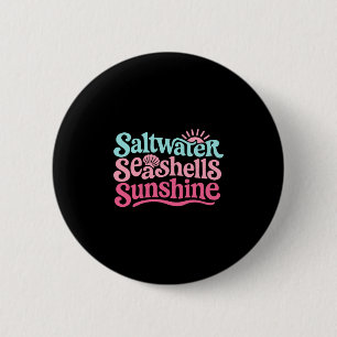 Saltwater Seashells Sunshine Hawaii Beach Summer V 6 Cm Round Badge