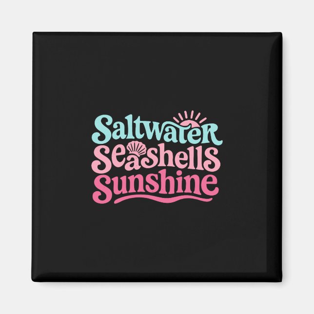 Saltwater Seashells Sunshine Hawaii Beach Summer V Magnet (Front)