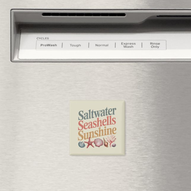 Saltwater Seashells Sunshine Summer Beach Vacation Magnet (In Situ (Dishwasher))